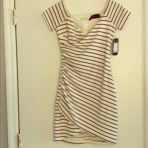 Akira Off the Shoulder Striped Dress
